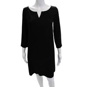 Agnes B Women Shift Dress Short 3/4 Sleeve Black Size 34